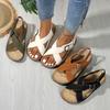 Summer New Buckle Fish Mouth Large Size Thick Sole Fashion European and American Beach Cross Sandals Women's Spot