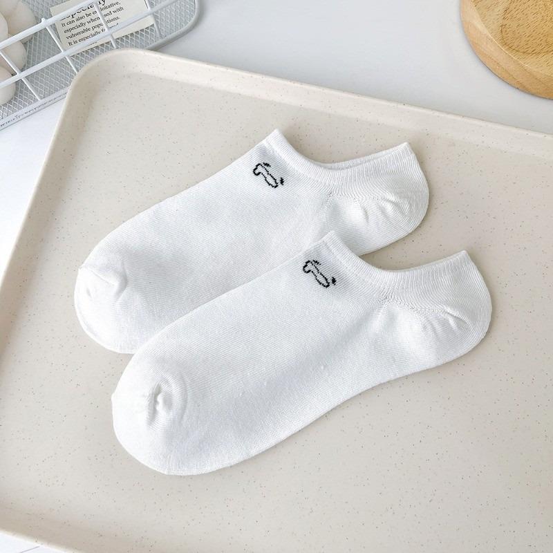 5 пар белых минималистичных коротких носков, забавные носки с выражением лица, впитывающие пот и не пропускающие запахи, тонкие спортивные носки-лодочки с низким вырезом