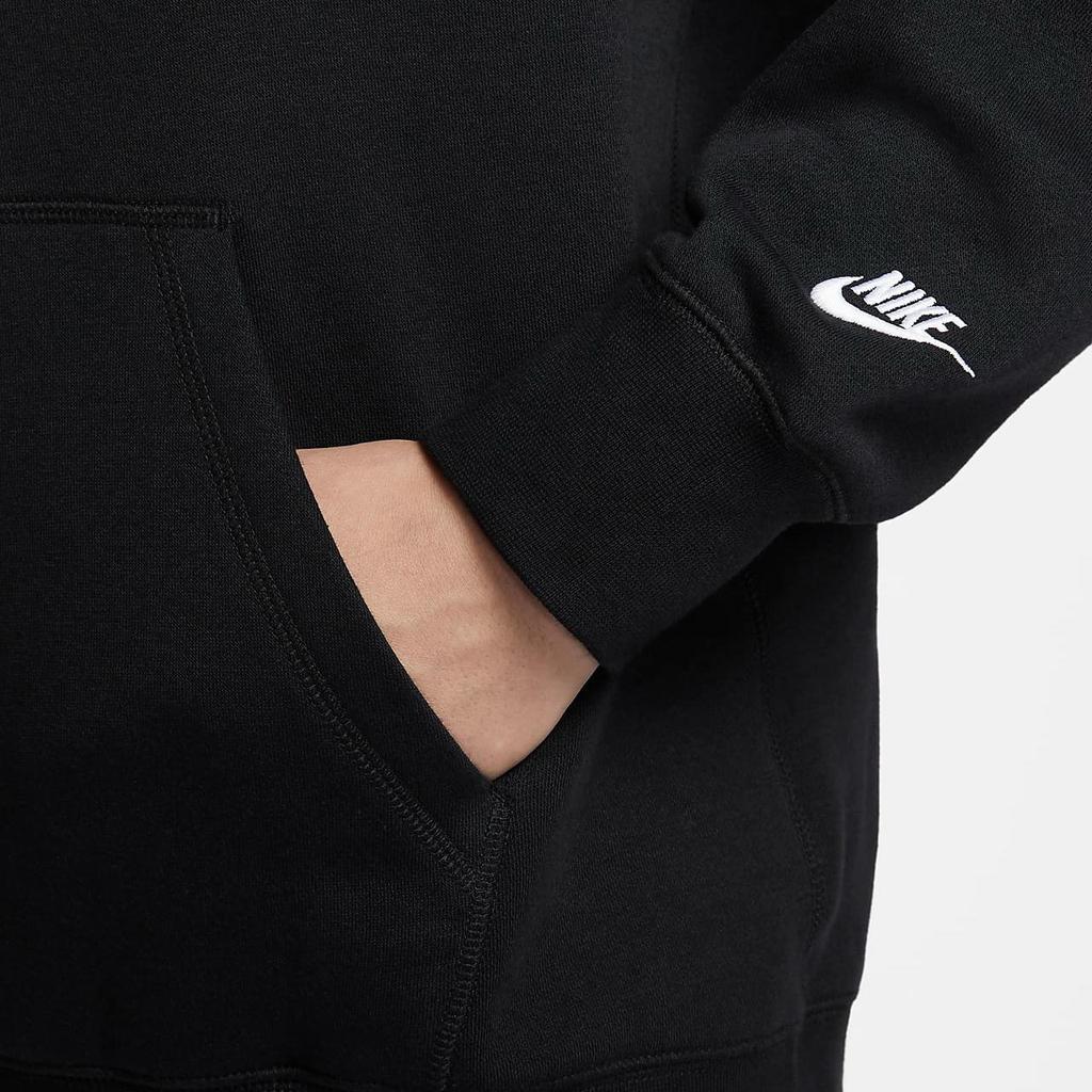 Nike Клубная мода Универсальная Повседневная Толстовка с капюшоном из флиса Мужские Худи Черный Белый FZ0872-010