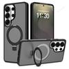Матовый магнитный чехол для телефона Samsung Galaxy S26 S23 S22 S24 S25 FE Ultra Edge Magsafe Металлическая подставка Защита зарядки Чехол