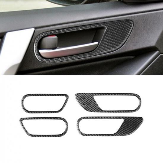 Carbon Fiber Interior Door Handle Frame Cover Sticker For Mazda 3 2010-2013