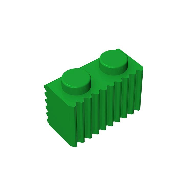 100 Pcs MOC Parts 2877 Brick Modified 1x2 with Grille / Fluted Profile Compatible Brick DIY Building Block Particle Kid Toy Gift