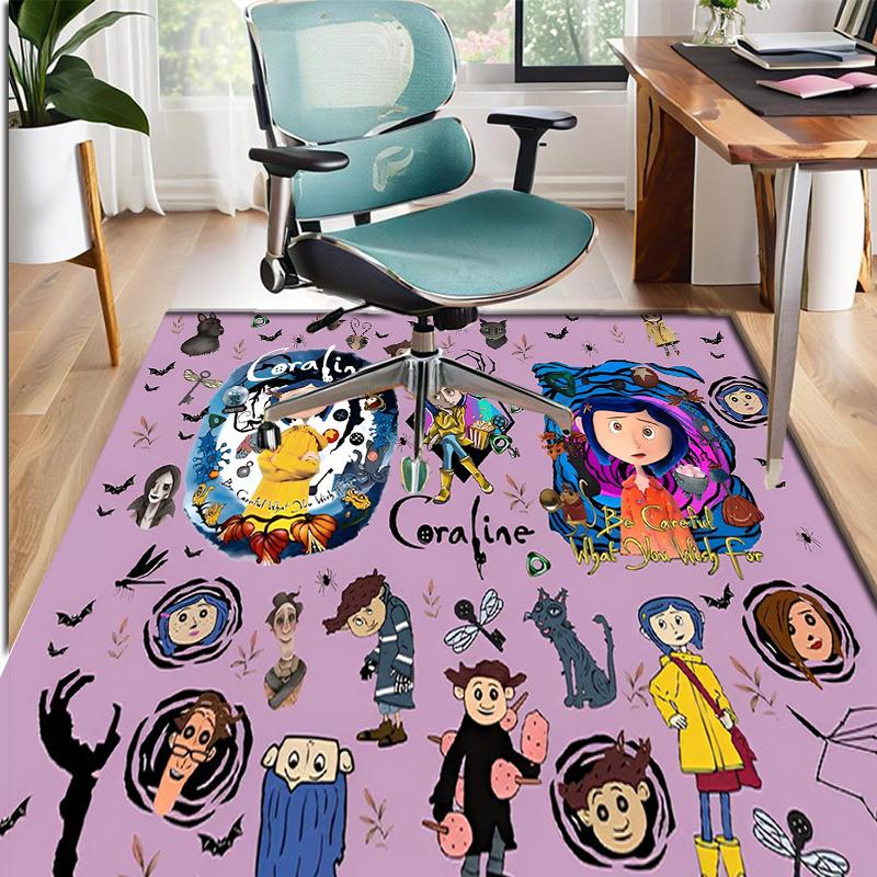 Coraline Pattern Rug, Indoor/Outdoor Mat, for Picnic, Gameroom, Bedroom, Office, Living Room, Home Decor Carpet, Birthday Gift