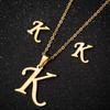 English Letter Necklace & Earring Set: Fashionable Jewelry for Women