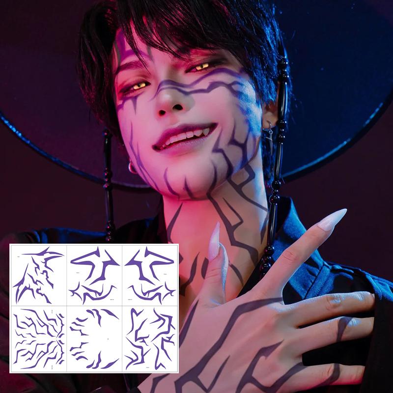 Kpop Demon HUNTERIX Наклейки-татуировки Sajaa Boys Dark Косплей Набор для боди-арта для детской вечеринки в честь дня рождения