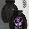 Japanese girls hooded sweater men and women, cherry blossom Japanese front and rear print rose red loose pullover hoodie