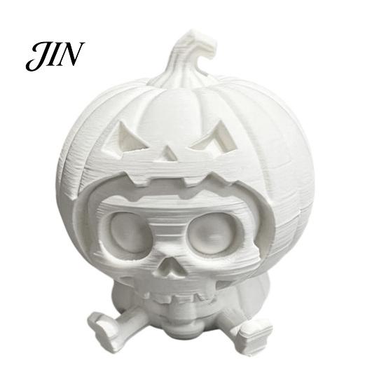 Dark And Pastoral Halloween Ornament Pumpkin Skull Ornament, Hollow Ghost Face Design, 3D Printed Textured Figure Detailed Layered Figurine,