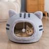 Cat Winter Warm Bed Cat Shape Soft Comfortable Wear-resistant Semi Enclosed Cat House Pet Supplies