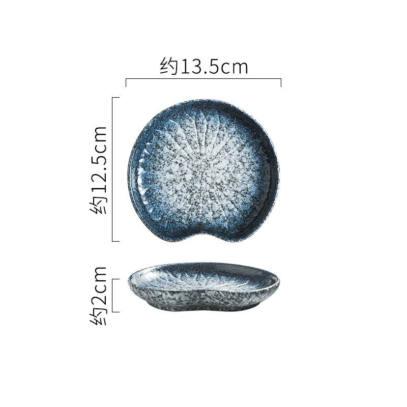 Ретро керамическая тарелка для приправ Тарелка в виде листа лотоса Тарелка для закусок для суши Блюда для закусок Посуда для соевого соуса Посуда для молекулярной кухни