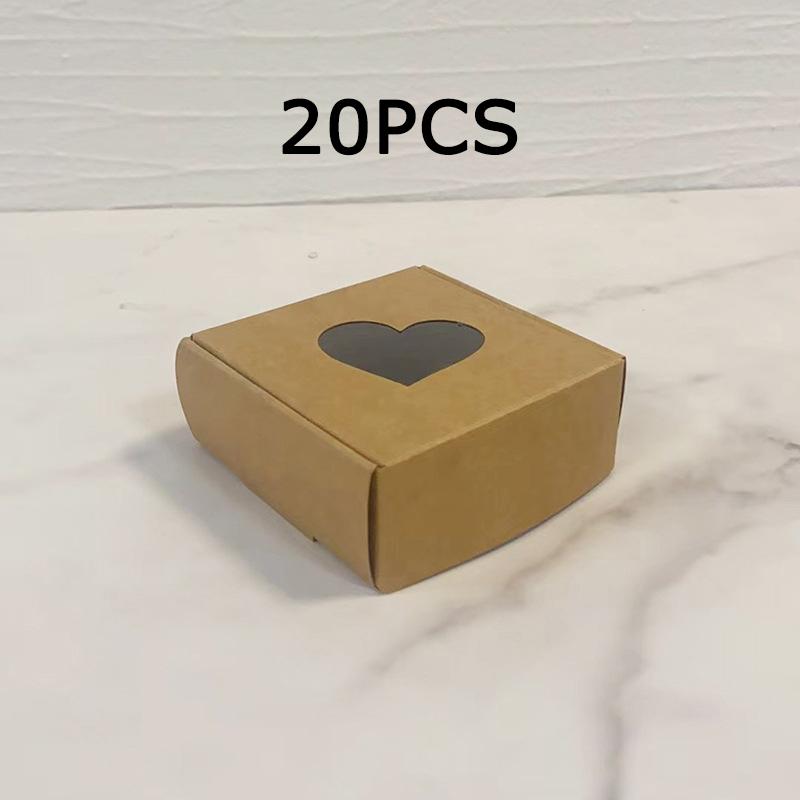 WTEMPO Heart-Shaped Clear Window Paper Gift Boxes Perfect for DIY Crafts & Trinket Packaging Birthday Wedding Party Decor Treat Boxes