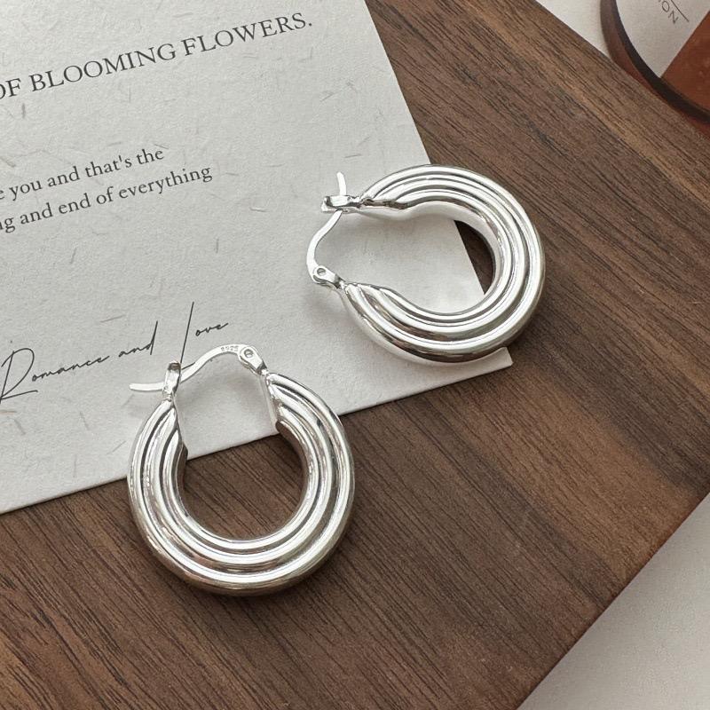 Xiaomi Серьги-гвоздики из стерлингового серебра 925 пробы Винтажные для женщин Модные Простые Круглые Серьги-полоски Ювелирные изделия Предотвращение аллергии Вечерние Аксессуары Подарок