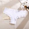 Flower Lace Panty Sexy for Women Low-Waist Solid Color Briefs Pure Cotton Breathable Soft Lingerie Comfortable Female Underwear S-XL