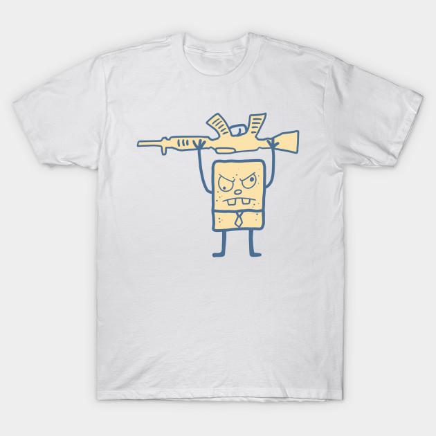 Men Black Print T-shirt Doodle Bob No-Cut Transfer Paper Print Cotton Tshirt