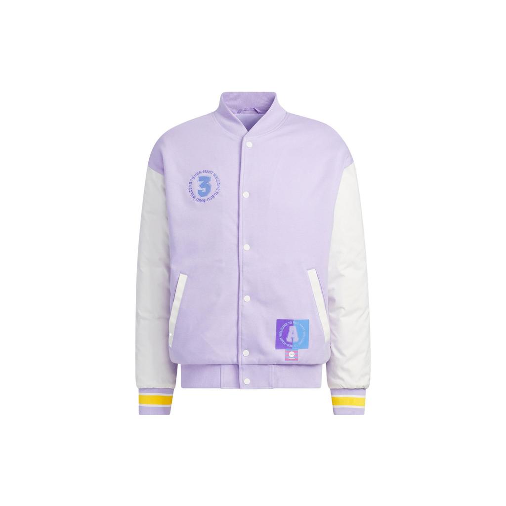 Adidas Neo Baseball Jerseys Unisex Light Purple Baseball Collar Moderate Straight Fit IK5428