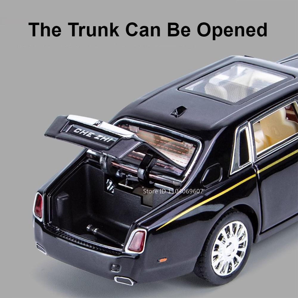 Масштаб 1:32 Модели Автомобилей Rolls Royce Phantom Игрушки Металлические Литые Двери Открываются Оттяни Назад Звук Свет Модели Транспортных Средств Для Мальчиков Детские Подарки
