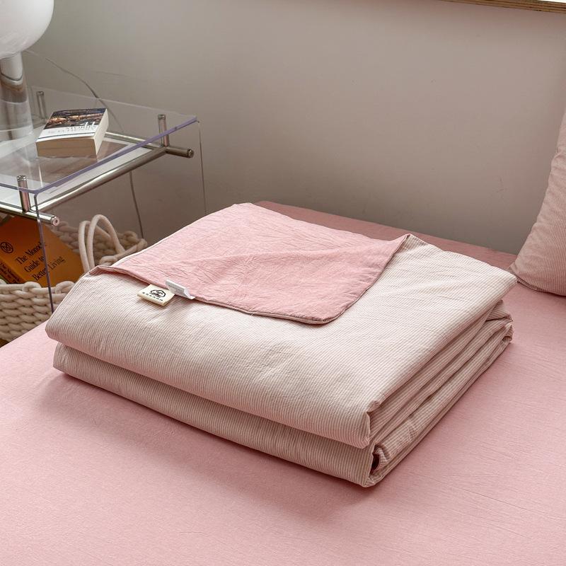 Летнее одеяло из чистого хлопка, без принта, мытое хлопковое одеяло с кондиционером и соевым волокном
