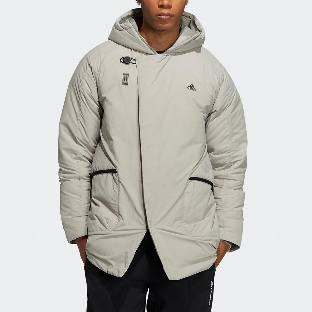 adidas Wuji Down Jkt Series Outdoor Sports Stay Warm mid-length hooded down Jacket Gray Men's H23103