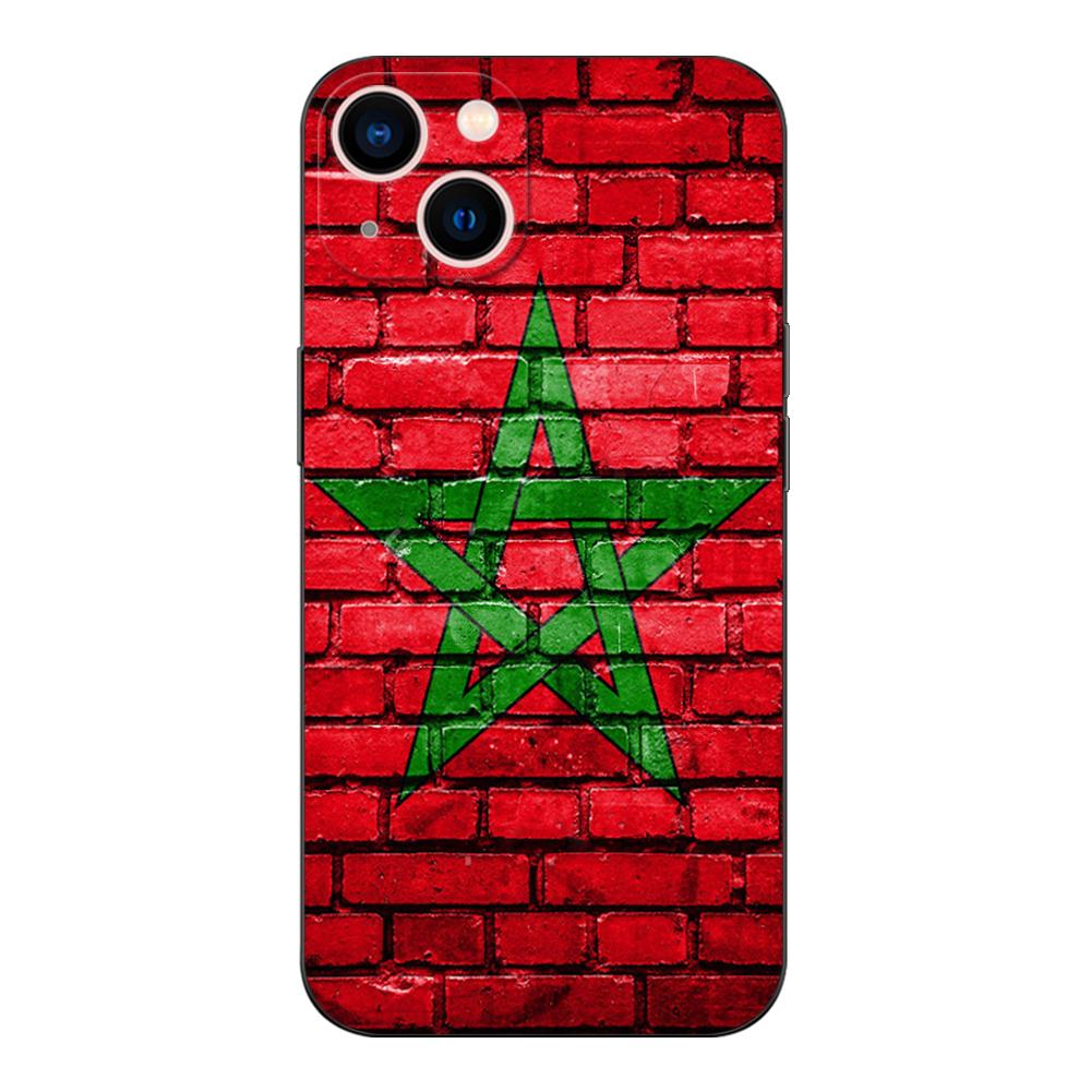 Черный чехол из ТПУ для iPhone 14 13 12 11 mini pro MAX 5 5s se 2020 6 6s 7 8 plus x 10 XR XS чехол марокканский флаг Марокко