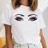 Tee Top Summer Unisex Print Fashion 90s Trend Eye Lashes Watercolor Sweet Tshirt FeUnisex Clothing Casual Short Sleeve Lady Graphic T-shirt