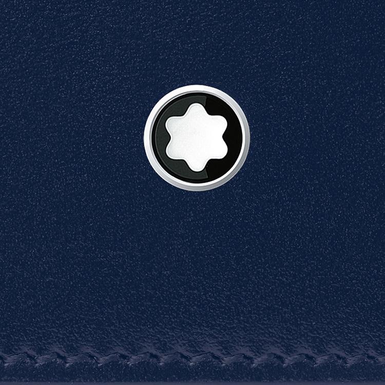 Montblanc Meisterstück Hexagonal White Star Leather Wallet Men wallet Ink-Blue 131696