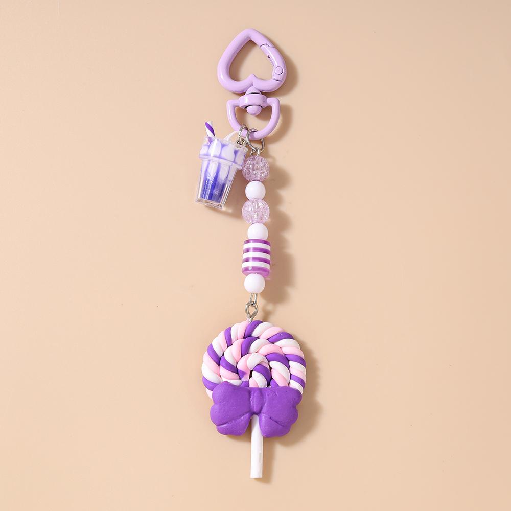 Милый Брелок-Леденец на Палочке из Смолы Женский Девичий Брелок-Кольцо с Подвесками Декор для Сумки DIY Брелок Детские Украшения Подарок