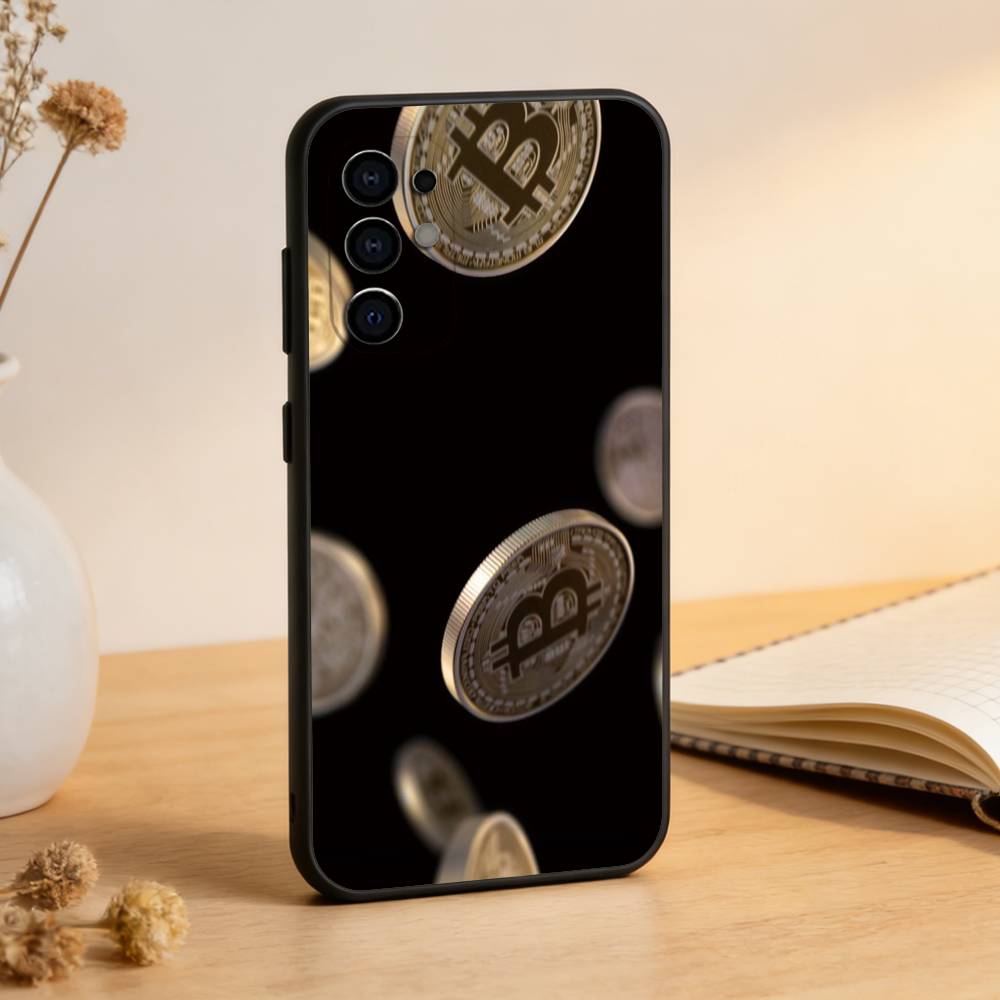 B-Bitcoin Phone Case For Samsung S25,S24,S21,S22,S23,S30,Ultra,S20,Plus,Fe,Lite,Note,10,Black Cover