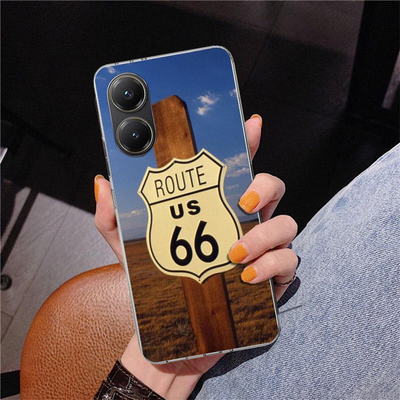 America Route 66 Phone Case For Xiaomi Poco X7 X6 X5 Pro F7 Ultra Redmi 15C 15 13C 13 12C 12 10 10A 10C 9 9A 9C 9T Cover Poco X7