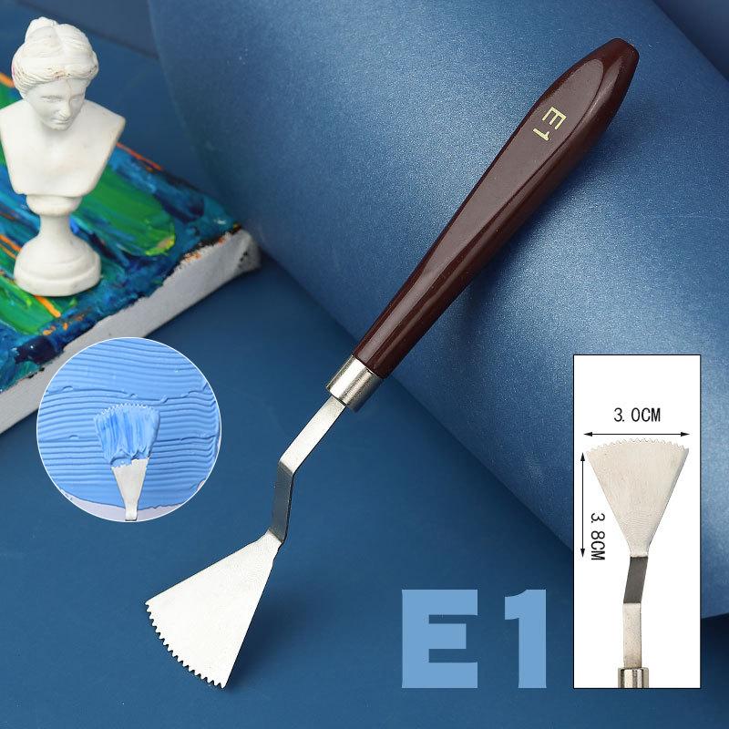 Набор шпателей специальной формы с ручкой из красного дерева, набор шпателей из нержавеющей стали, палитра гуаши