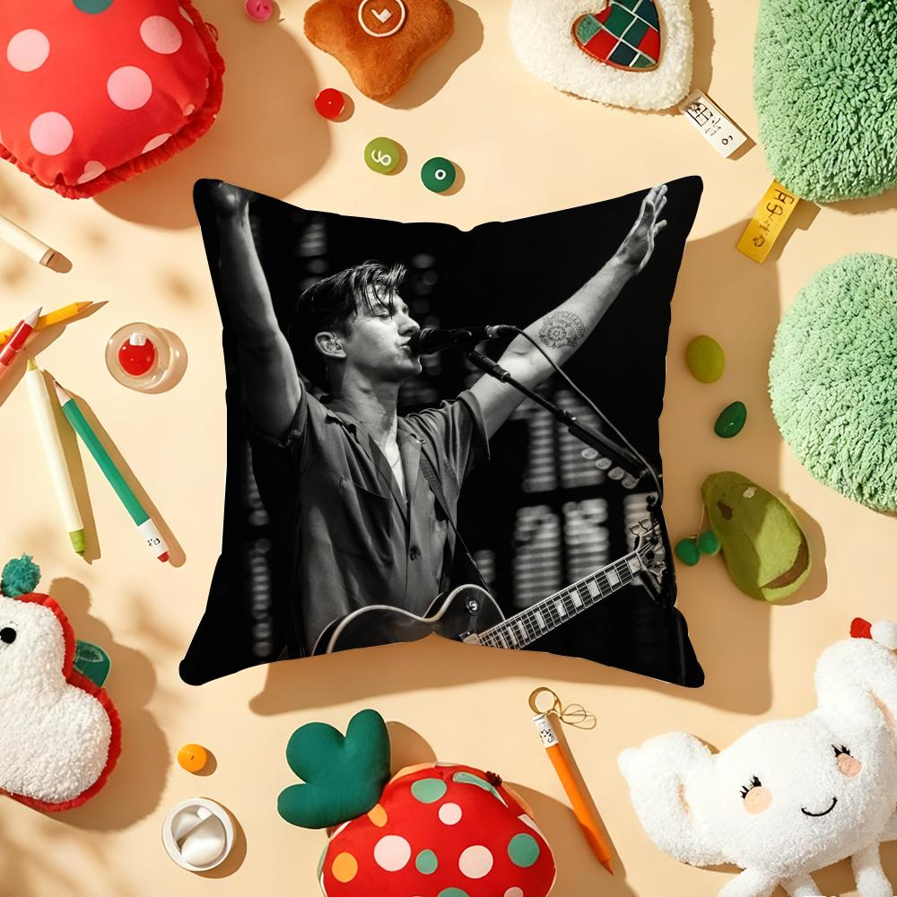 Cushion Cover Plush Fabric Soft DoubleSided Printed Sofa Warm Winter Home Gift Pillow Cover AArctic MMusic Monkeys