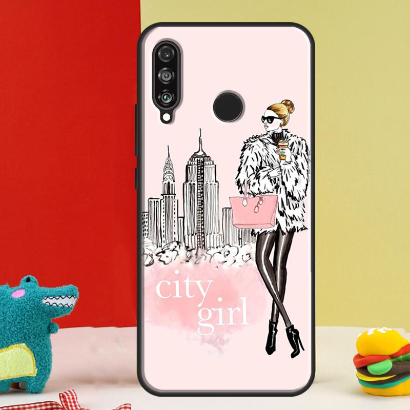 Девушка из Нью-Йорка Для Huawei Nova 12s 12i 11i 8i 9 10 SE Y91 Y90 Y60 Y70 Y72 Y61 P20 P40 P30 Lite P60 Pro Чехол