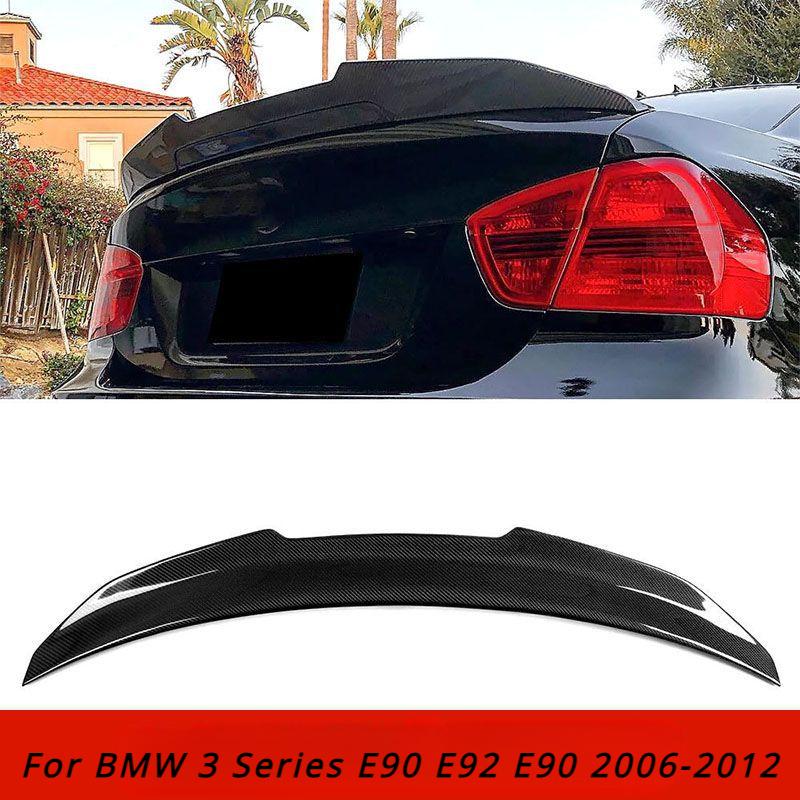 Carbon Fiber Rear Bumper Lip Trunk Spoiler For BMW 3 Series E90 E92 E902006-2012 PSM Style Wing Splitter Gloss Black