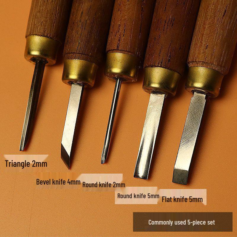 Набор ножей для резьбы по дереву: Плоские, Круглые, Скошенные Лезвия для Ручной Гравюры на Дереве