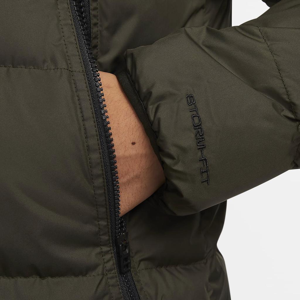 Nike Однотонный пуховик средней длины с принтом логотипа для мужчин, верхняя одежда, красно-зеленый DV1134-355