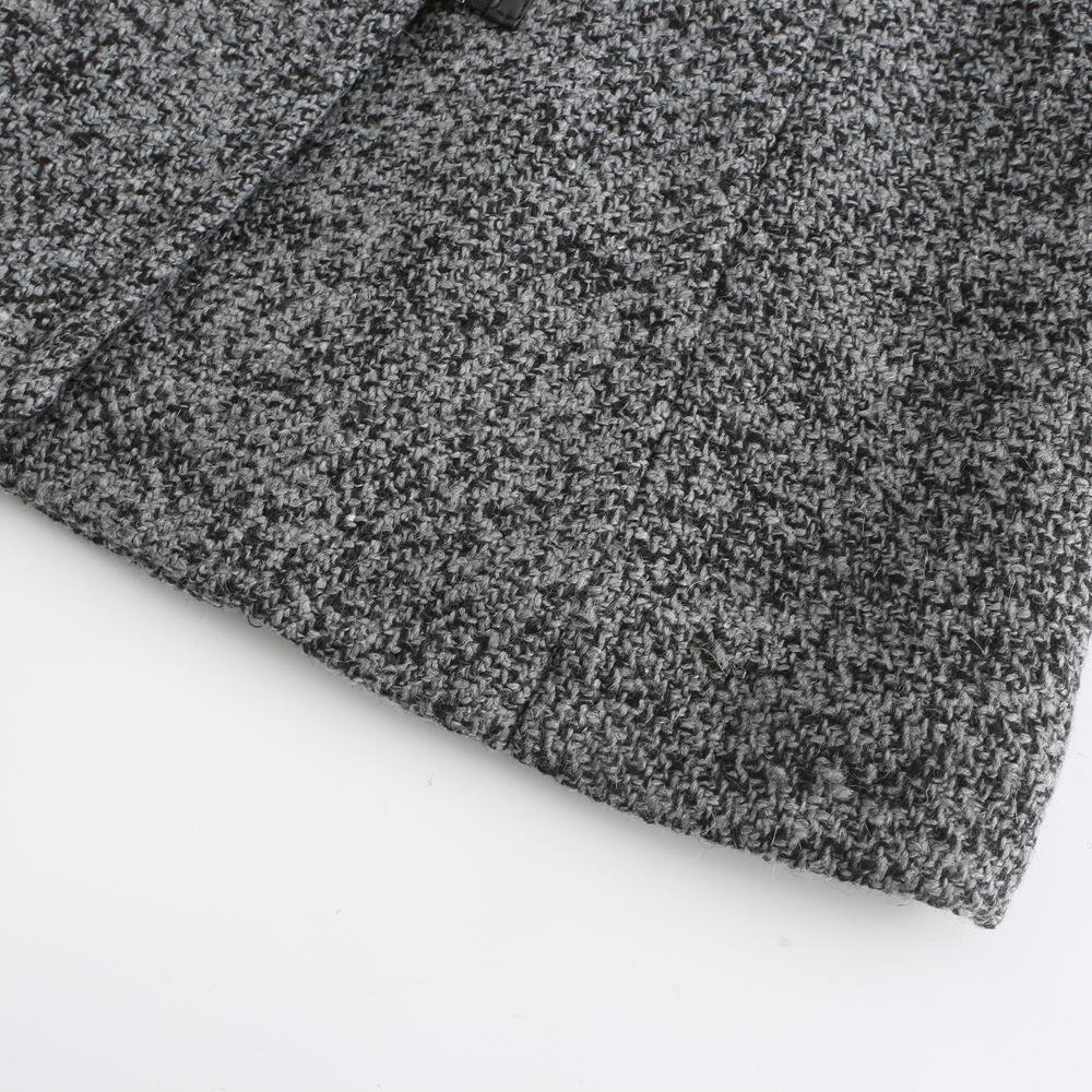 Women's Fall Winter Hooded Wool Solid Color Long Sleeve Chic Warm Coat S-3XL