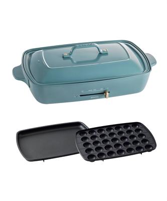 Плита BRUNO Bruno Hot Plate Grande Size Корпус 2 типа пластин Синяя Стильная Милая Эта единица товара Крышка с крышкой Регулировка температуры Легко мыть Для 4 или 5 человек
