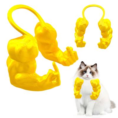 Костюм кота-мускула руки, 3D-печать, смешная кошачья шея-рука с мышцами, игрушка-пародия для питомца, подвесная рука, принадлежности для вечеринки по случаю дня рождения котенка