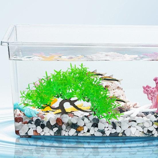 Искусственное водное растение, маленькое аквариумное дерево, реалистичное моделирование, пластиковые гидропонные долговечные украшения для водных растений