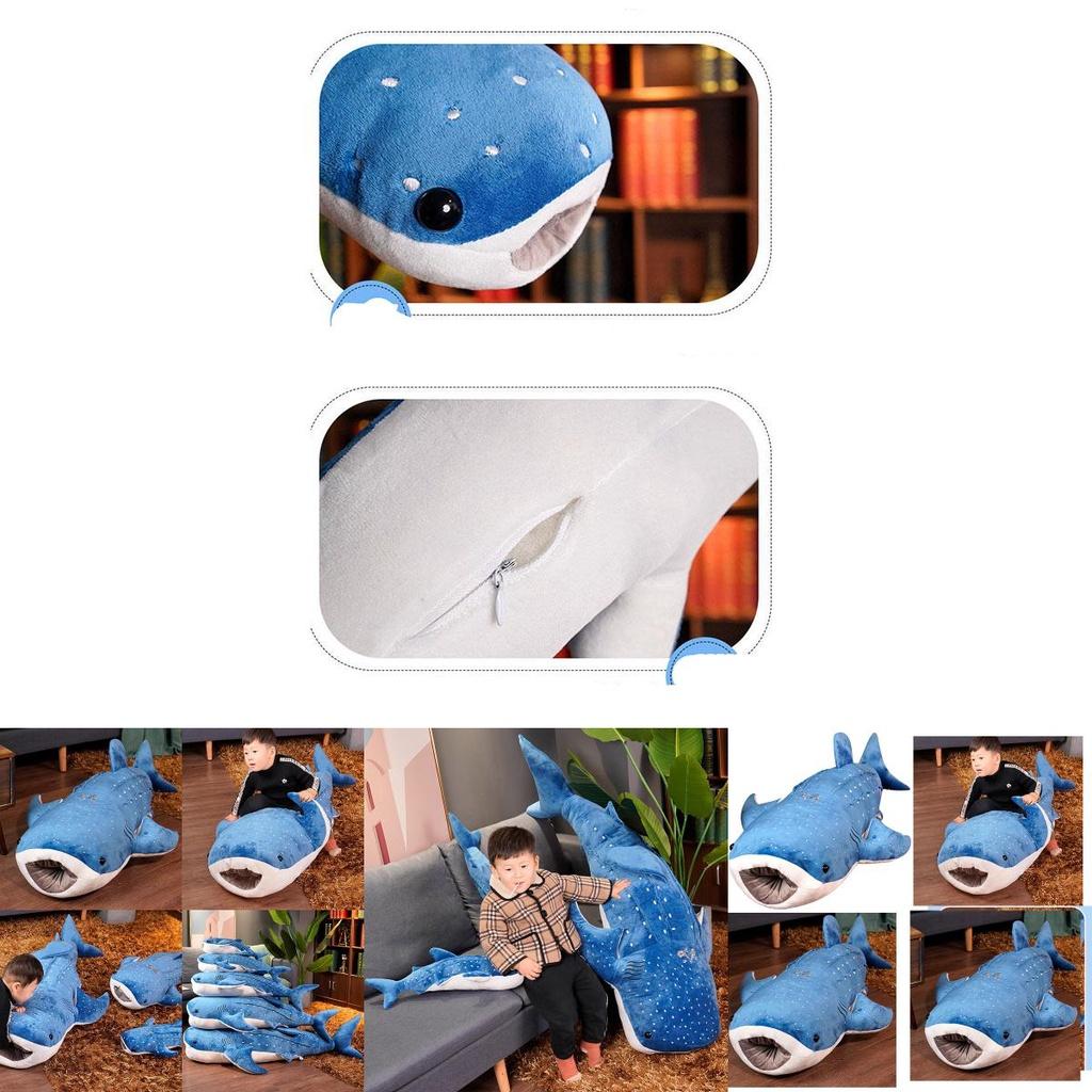 Большая плюшевая игрушка Синий кит Супермягкое чучело животного для детей Мультяшная подушка в виде акулы-кита