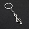 Creative Treble Clef Keychains Metal Musical Notation Tag Keychains Musical Instrument Schoolbag Ornament
