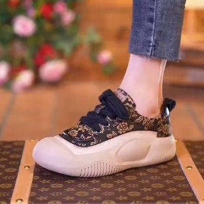 Осенняя повседневная обувь модная универсальная спортивная мягкая подошва мягкая поверхность низкий верх нишевая уродливо-милая парусиновая обувь простая