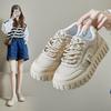 New Summer White Shoes for Female Students' Height-enhancing Breathable Sports Shoes Trendy Casual Shoes