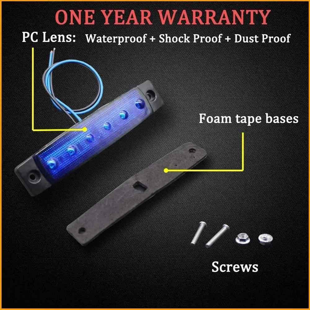 10 шт., боковые габаритные индикаторы для грузовика, прицепа, автомобильный сигнал, задний предупредительный задний фонарь, светодиодный 12 В 24 В, сигнальная лампа