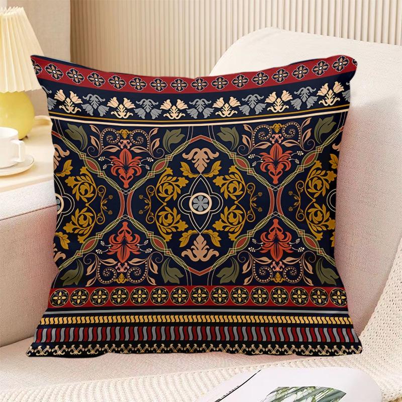 Декоративная наволочка с принтом в стиле бохо в винтажном стиле для спальни, гостиной, квадратная подушка, наволочка