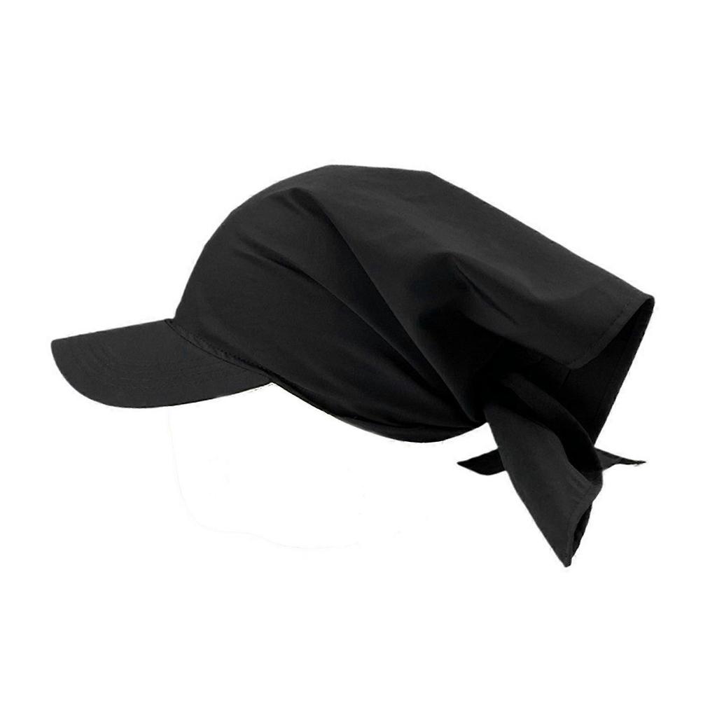 Travel Gathering Self Tie Turban Hat Outdoor Sports Camping Baseball Caps Woman Man Adjustable Head Size Cycling Hat Black
