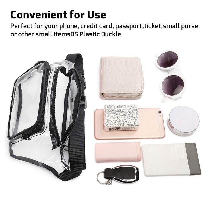 Fashion Clear Pvc Crossbody Bag Stadium Approved Waist Pack For Women Men Festival Sports Casual Style