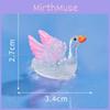 Colorful Swan Luminous Resin Ornament For Home Desk Decor And Crafting Diy