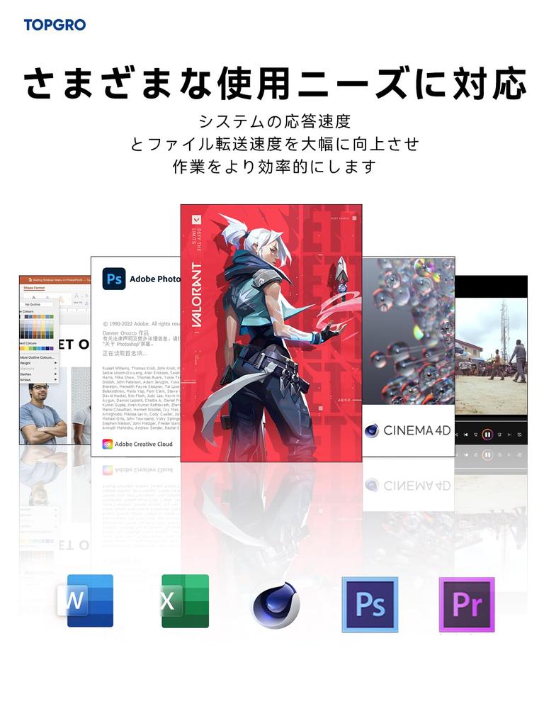 TOPGRO Mini PC 13th Generation Core 32GB SSD Thunderbolt4 Compatible Windows11 Pro 4 Screen Simultaneous Output Small PC i7-13700H DDR5/1TB PCIe4.0