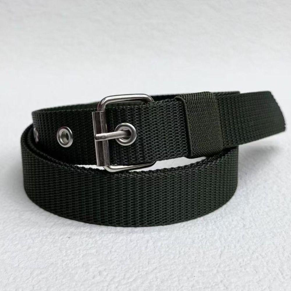 Super Durable Canvas Belt Porous Design Needle Buckle Belt Casual Women Waist Belt Daily Workwear