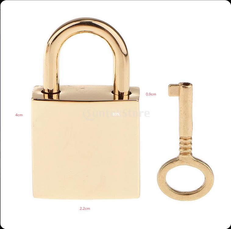 1Pc Mini Square Padlocks Light Golden