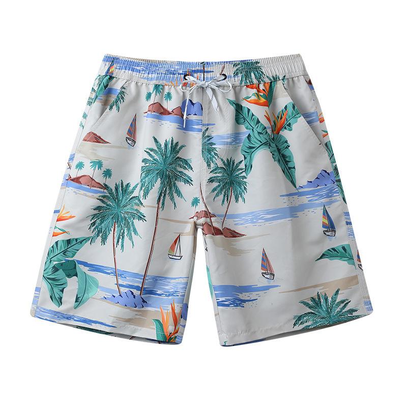 Summer casual shorts, straight-leg shorts, breathable and quick-drying beach pants
